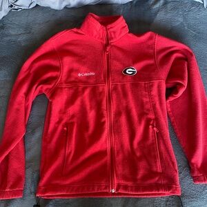 Georgia Bulldogs Columbia Red Zip Fleece, Medium